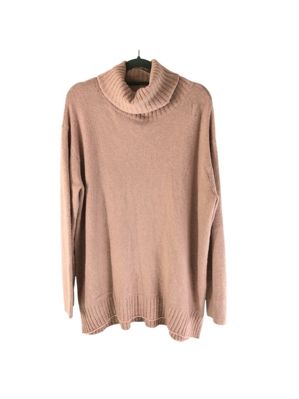 BP Womens Sweater Cowl Neck Tunic Pullover Blush Pink Stretch Size S